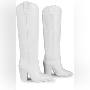 ISNOM Women's Western Knee High Boots